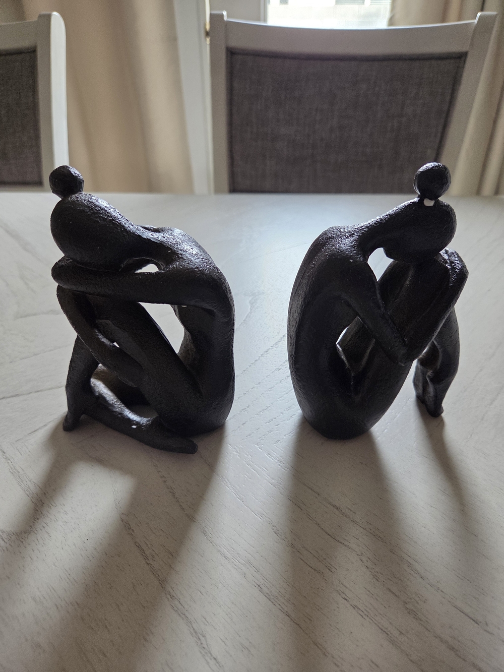 Qianling Unique Decorative Woman Thinker Bookends, Resin 6.5''